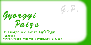 gyorgyi paizs business card